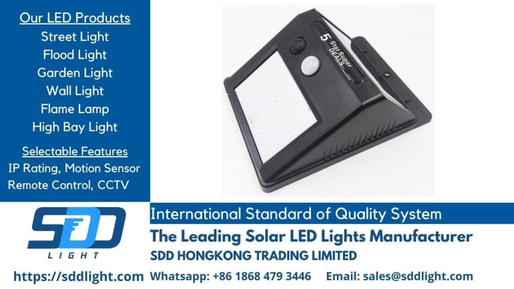 Solar Wall Light Manufacturer, LED factory in China