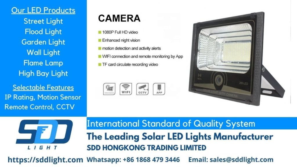 Outdoor CCTV With LED Light and Solar Panel