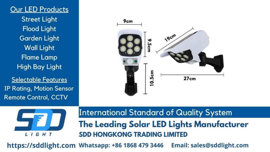 Solar LED street light CCTV model, motion sensor