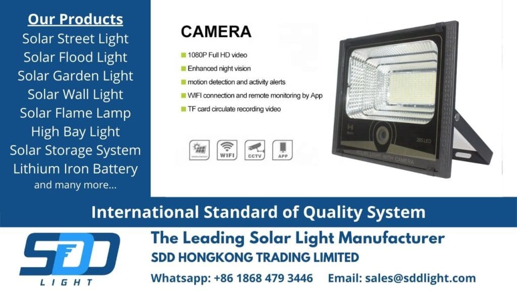 waterproof solar floodlight for street and public lighting