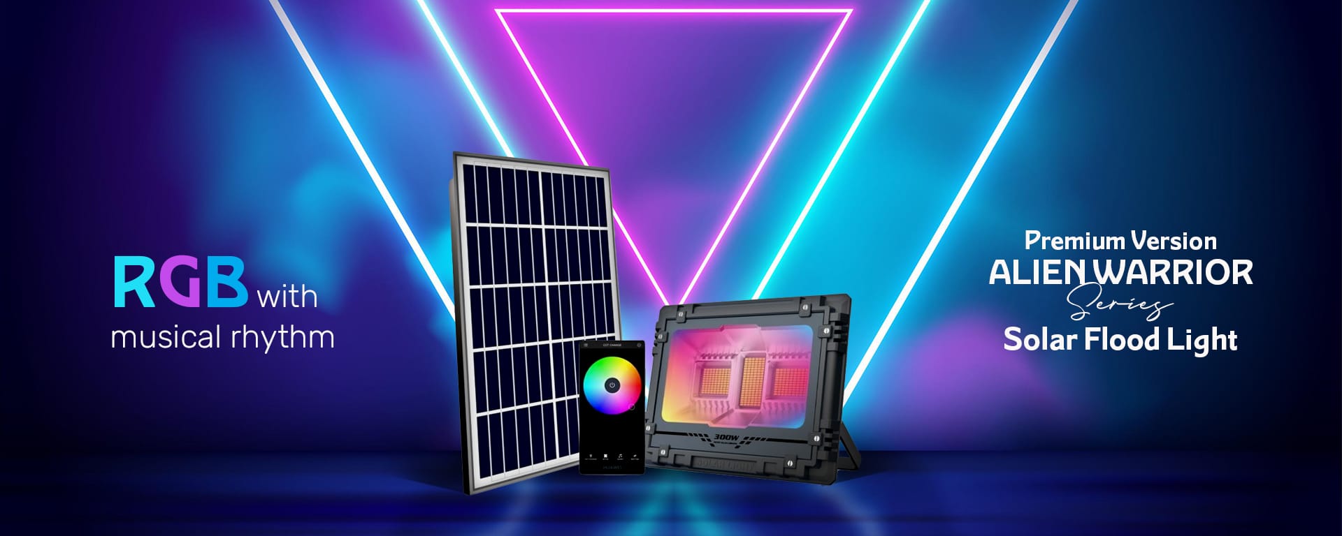 solar flood light RGB color waterproof OEM factory